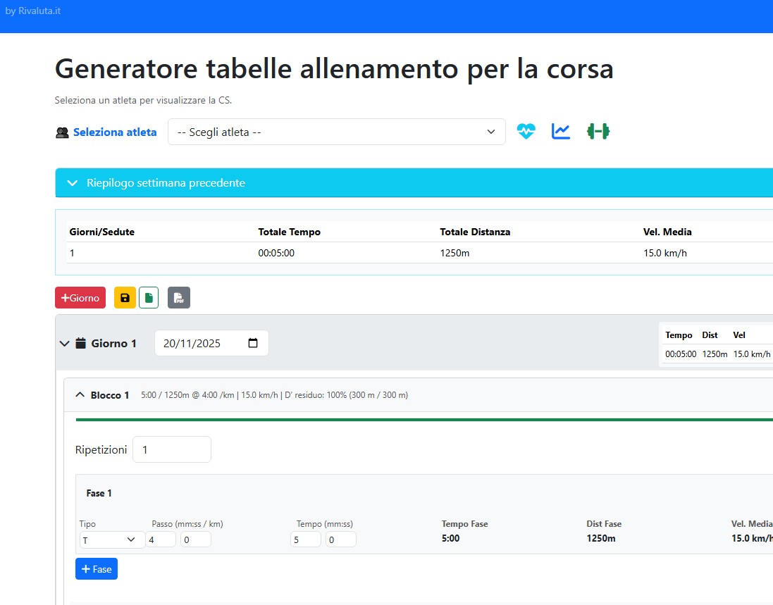 Anteprima Training Planner per Coach: gestione atleti, parametri e allenamenti